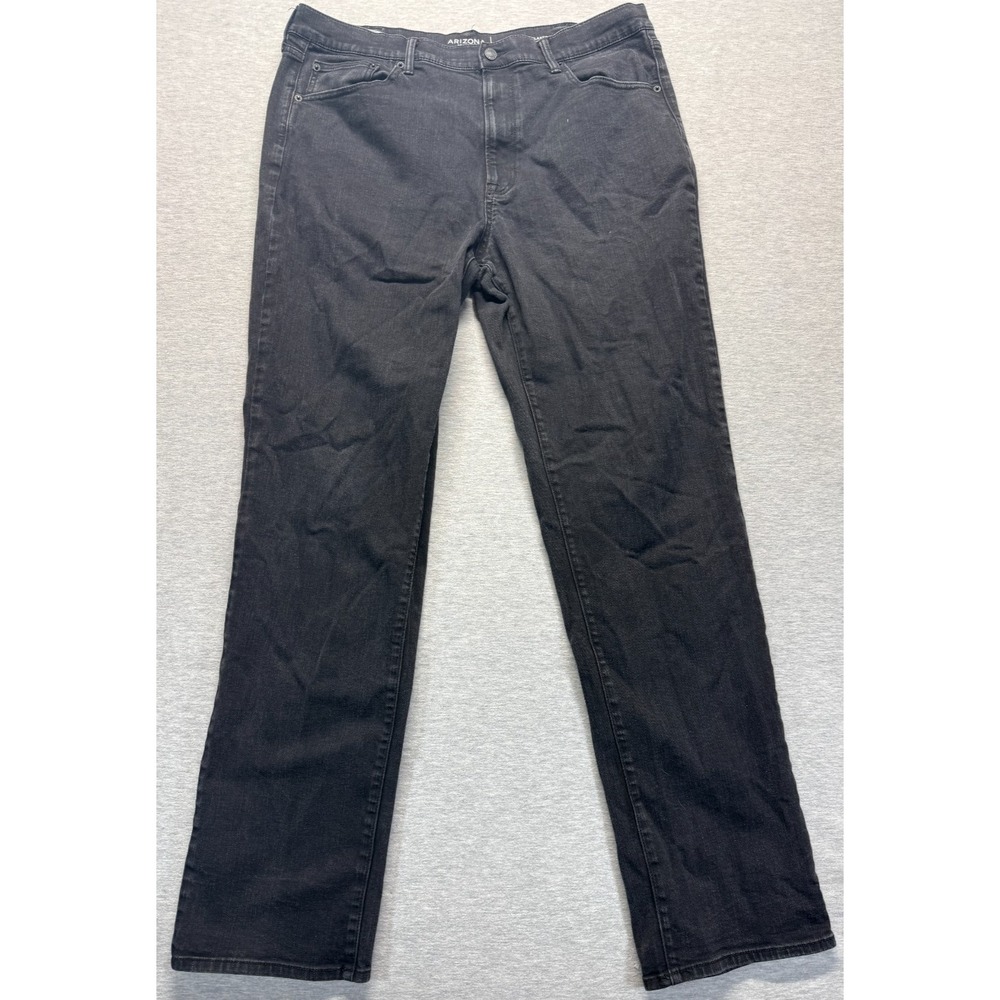 Arizona Jean Co. Relaxed Straight Leg Jeans Mens 38x36 (Fits 38x34) Black Denim
